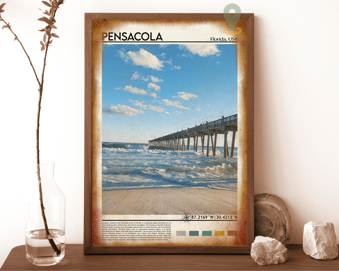 Pensacola Print Pensacola Poster Pensacola Wall Art Pensacola Travel Pensacola Art Print Pensacola Artwork Pensacola Photo Florida - Image 6