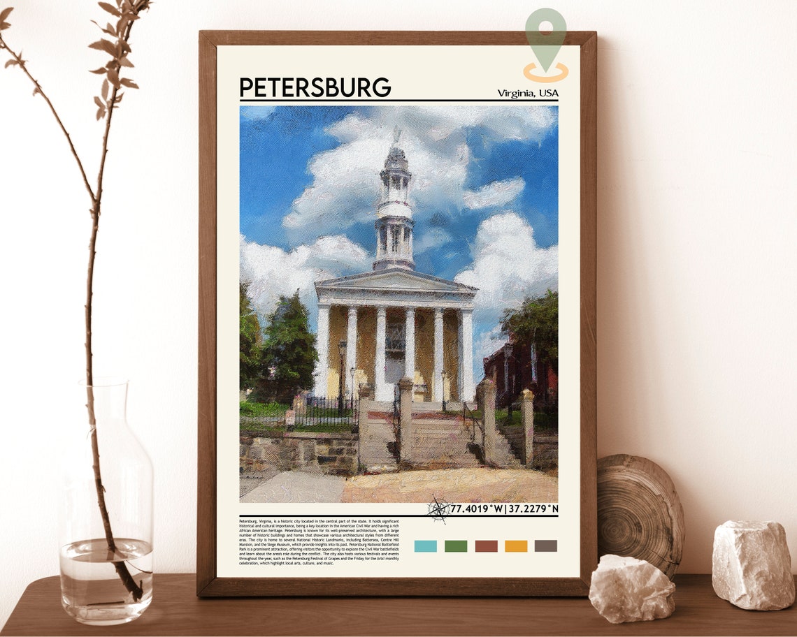 Petersburg Print Petersburg Poster Petersburg Wall Art Petersburg Travel Print Petersburg Art Print Petersburg Artwork Virginia Print