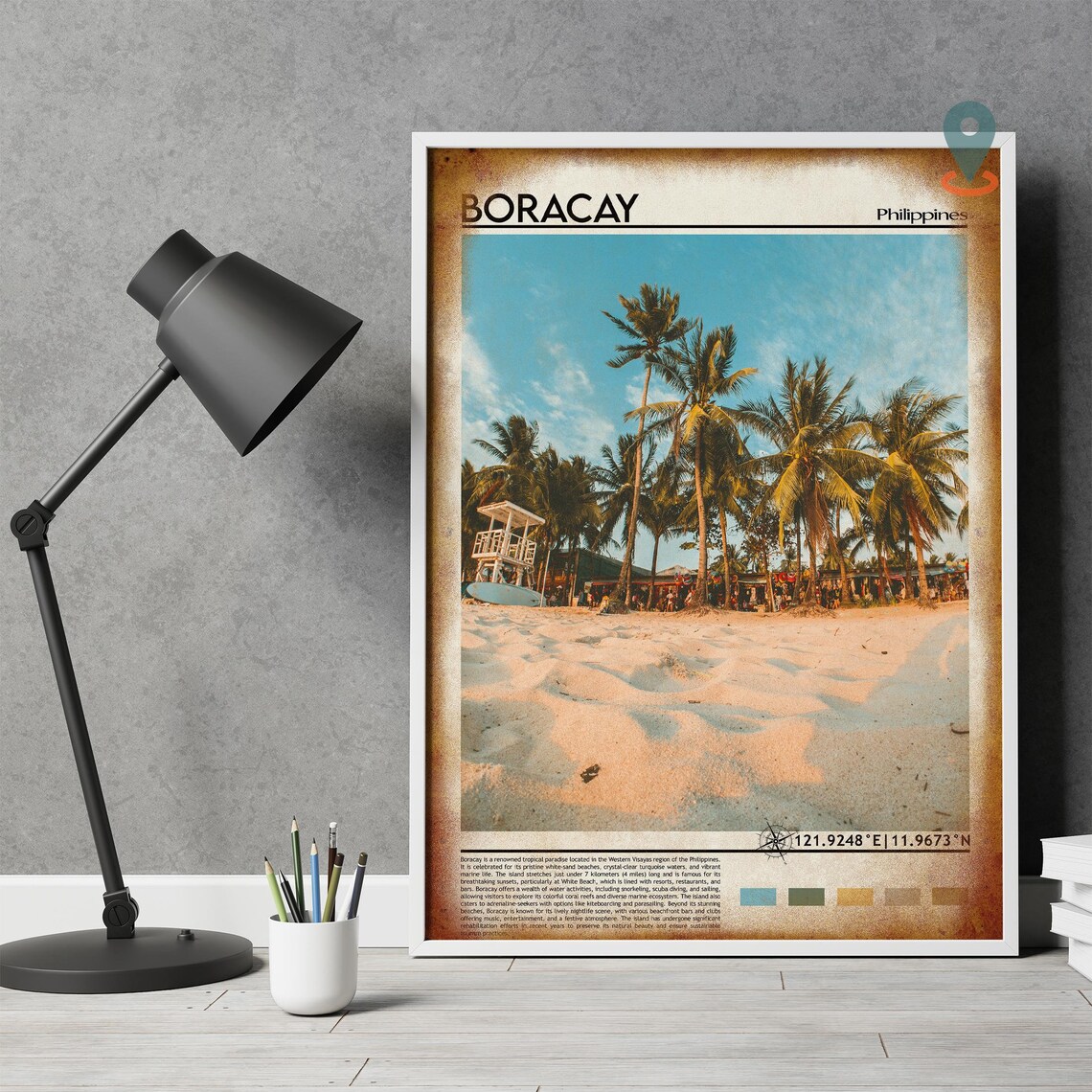 Boracay Philippines White Sand Beach Palms Photo Travel Poster - Image 4