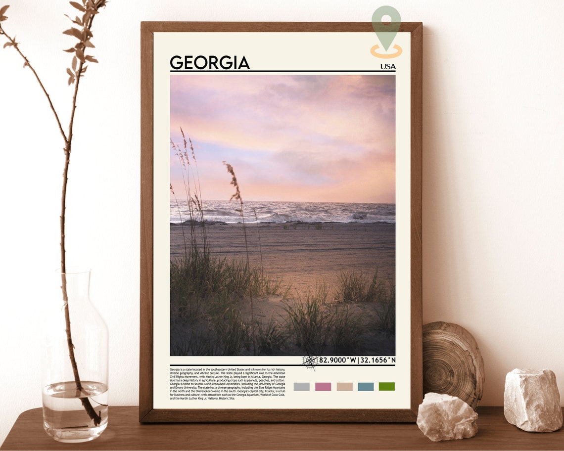 Georgia Print Georgia Wall Art Georgia Poster Georgia Photo Georgia Poster Print Georgia Wall Decor Georgia Travel Poster