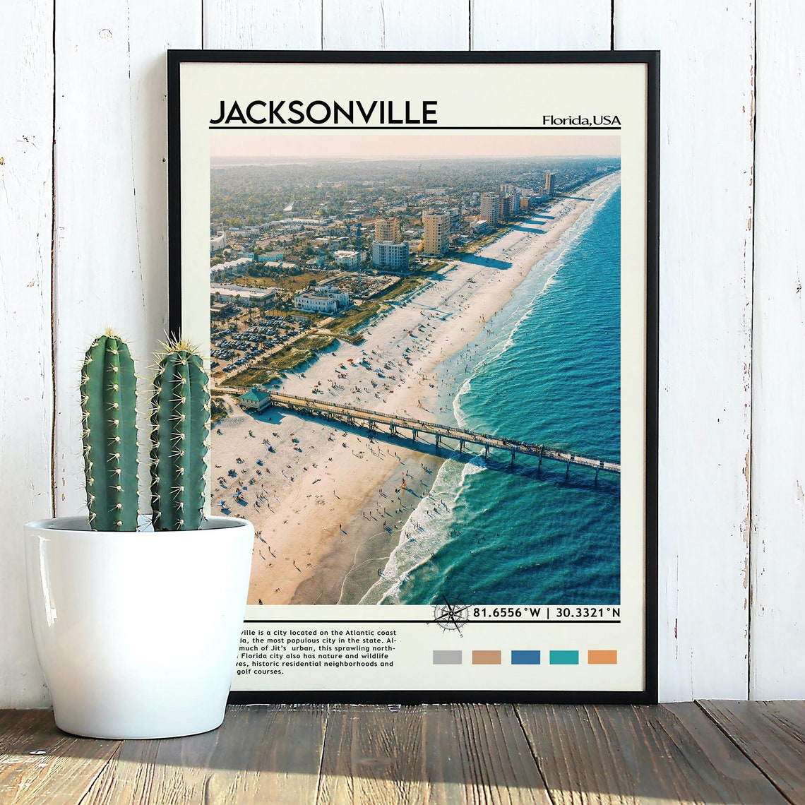 Jacksonville Print Jacksonville Poster Jacksonville Wall Art Jacksonville City Travel Jacksonville Art Print Jacksonville Florida Print - Image 3