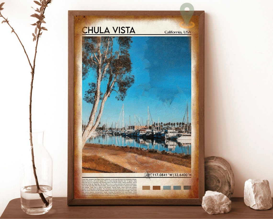 Chula Vista Print Chula Vista Poster Chula Vista Wall Art Chula Vista Travel Print Chula Vista Art Print San Diego Print Chula Vista - Image 6