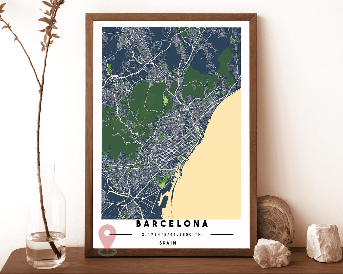 Barcelona Map Barcelona Map Print Barcelona Wall Art Barcelona Travel Poster Barcelona Poster Barcelona Photo Barcelona City Spain - Image 2