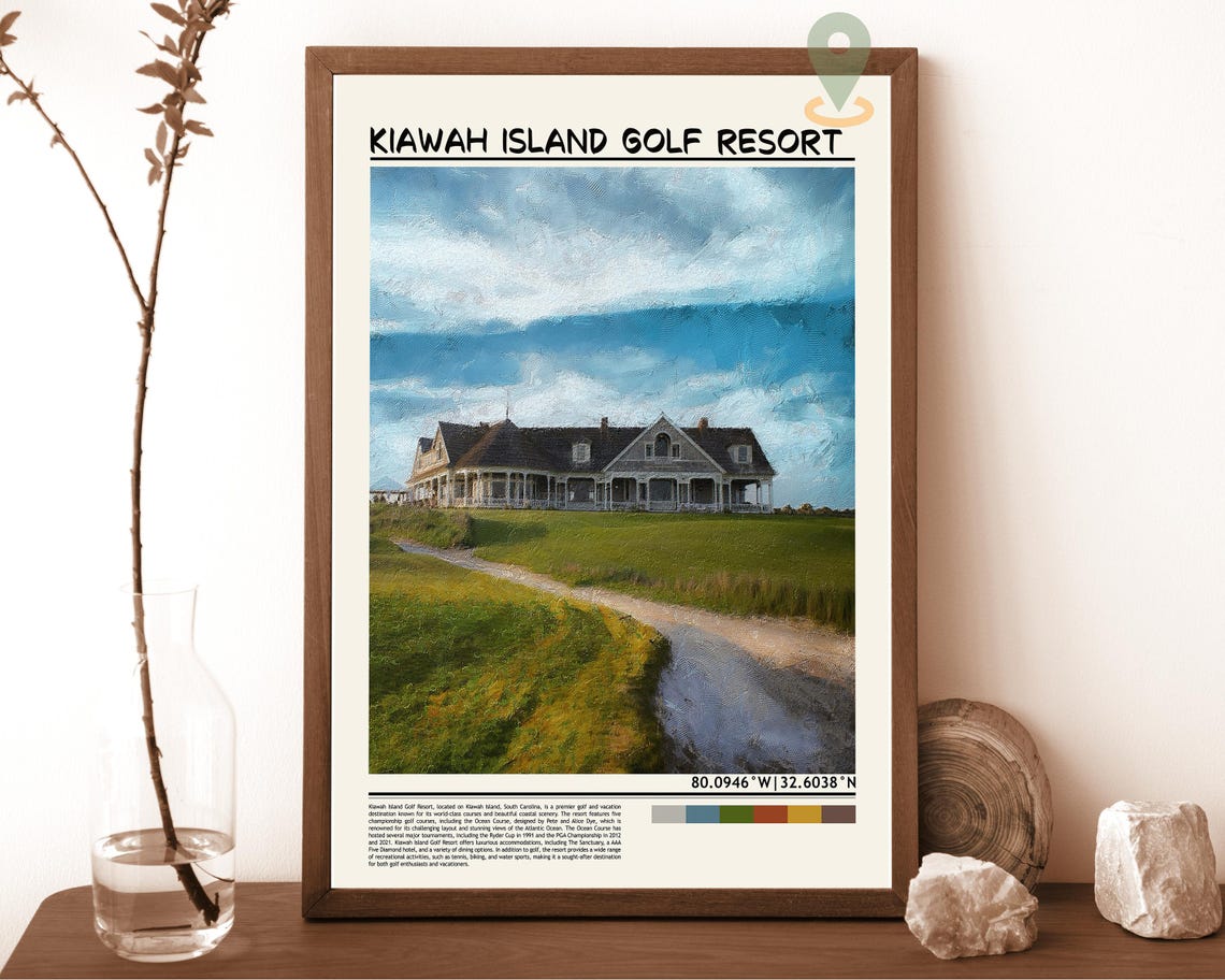 Kiawah Island Golf Club Travel Print Wall Art Kiawah Island Golf Club Wall Hanging Home Dcor Kiawah Island Art Gift Art Lovers Golf Art