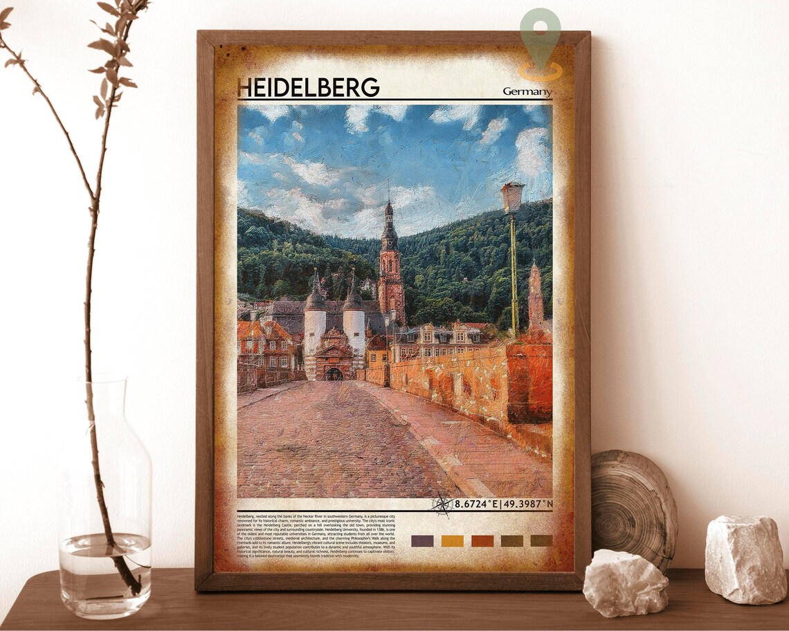 Heidelberg Print Heidelberg Poster Heidelberg Wall Art Heidelberg Travel Print Heidelberg Art Print Heidelberg Artwork Germany Print - Image 6