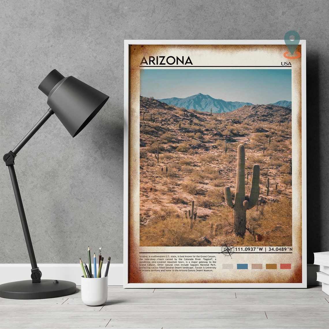 Arizona Print Arizona Photo Arizona Poster Arizona Painting Arizona Artwork Arizona City Phoenix Poster Arizona Gift Arizona State - Image 4