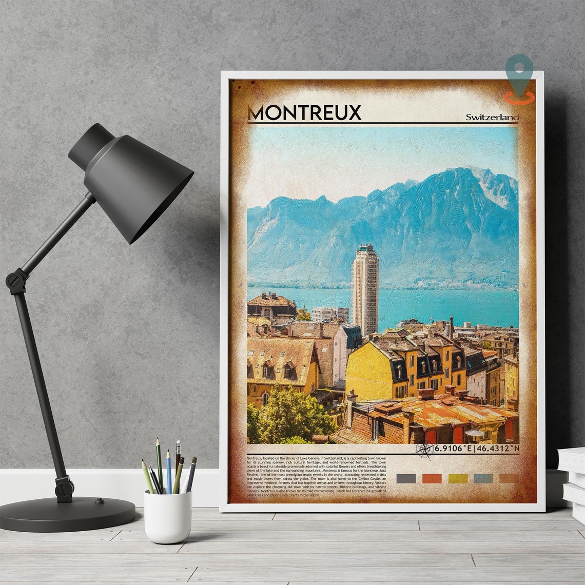 Montreux Print Montreux Poster Montreux Wall Art Montreux Travel Montreux Art Print Montreux Artwork Montreux Photo Switzerland Print - Image 4