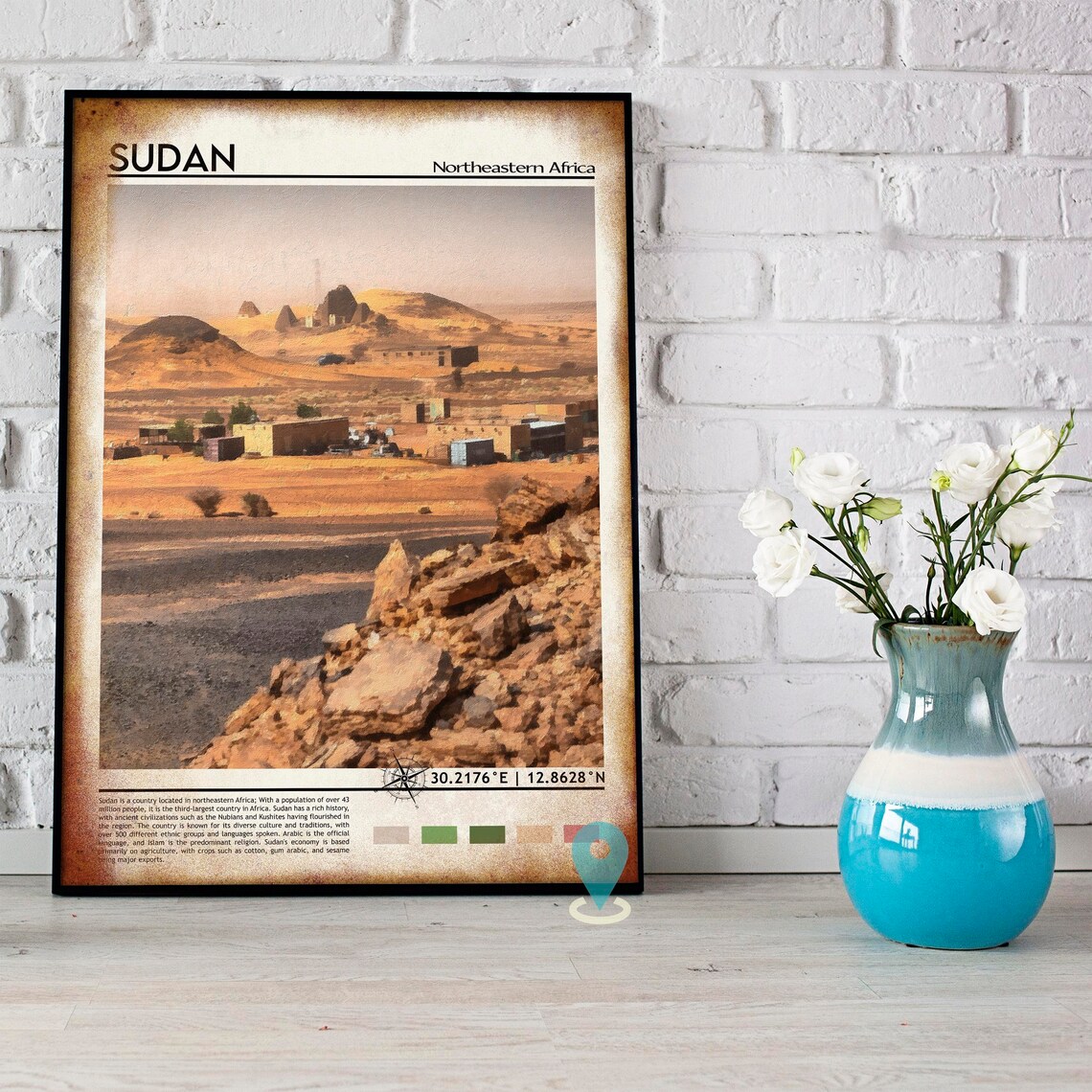 Sudan Northeastern Africa Desert Village Ancient Land Poster - Image 4