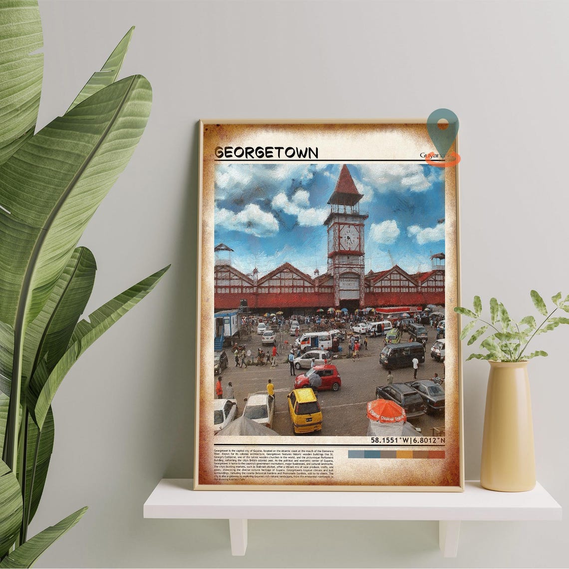 Georgetown Guyana Stabroek Market Historic Clock Tower Poster - Image 5