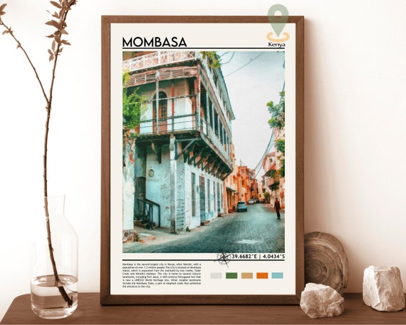Mombasa Print Mombasa Poster Mombasa Wall Art Mombasa Travel Mombasa Art Print Mombasa City Artwork Mombasa Photo Mombasa Kenya Print