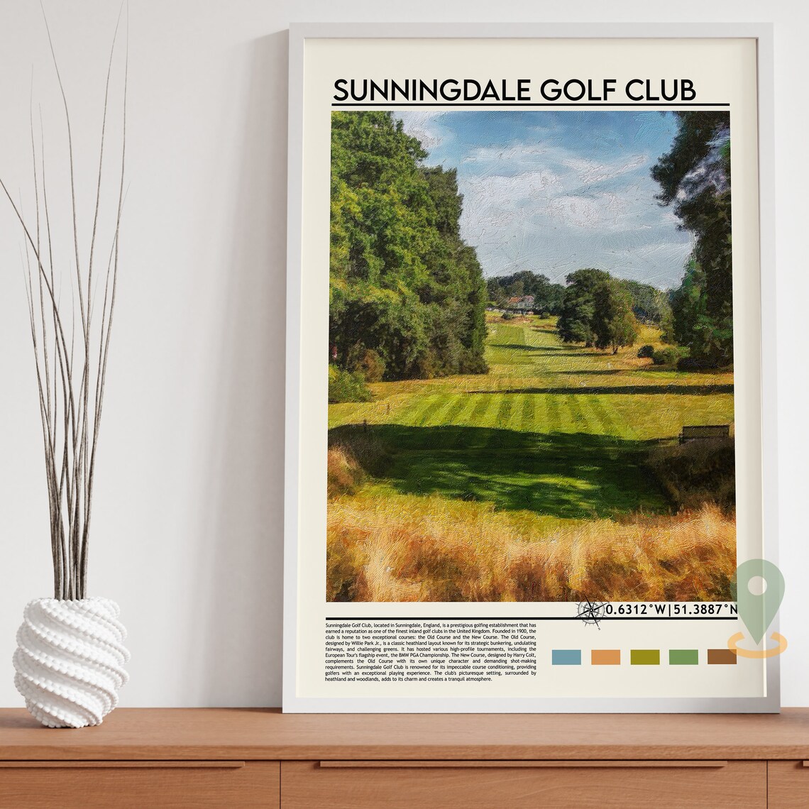 Sunningdale Golf Club England Fairway Landscape Travel Poster - Image 3