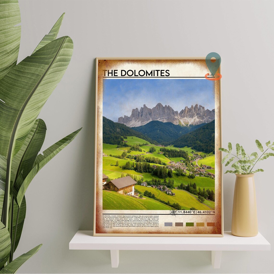 The Dolomites Italy Alpine Valley Peaks Meadow Travel Poster - Image 5