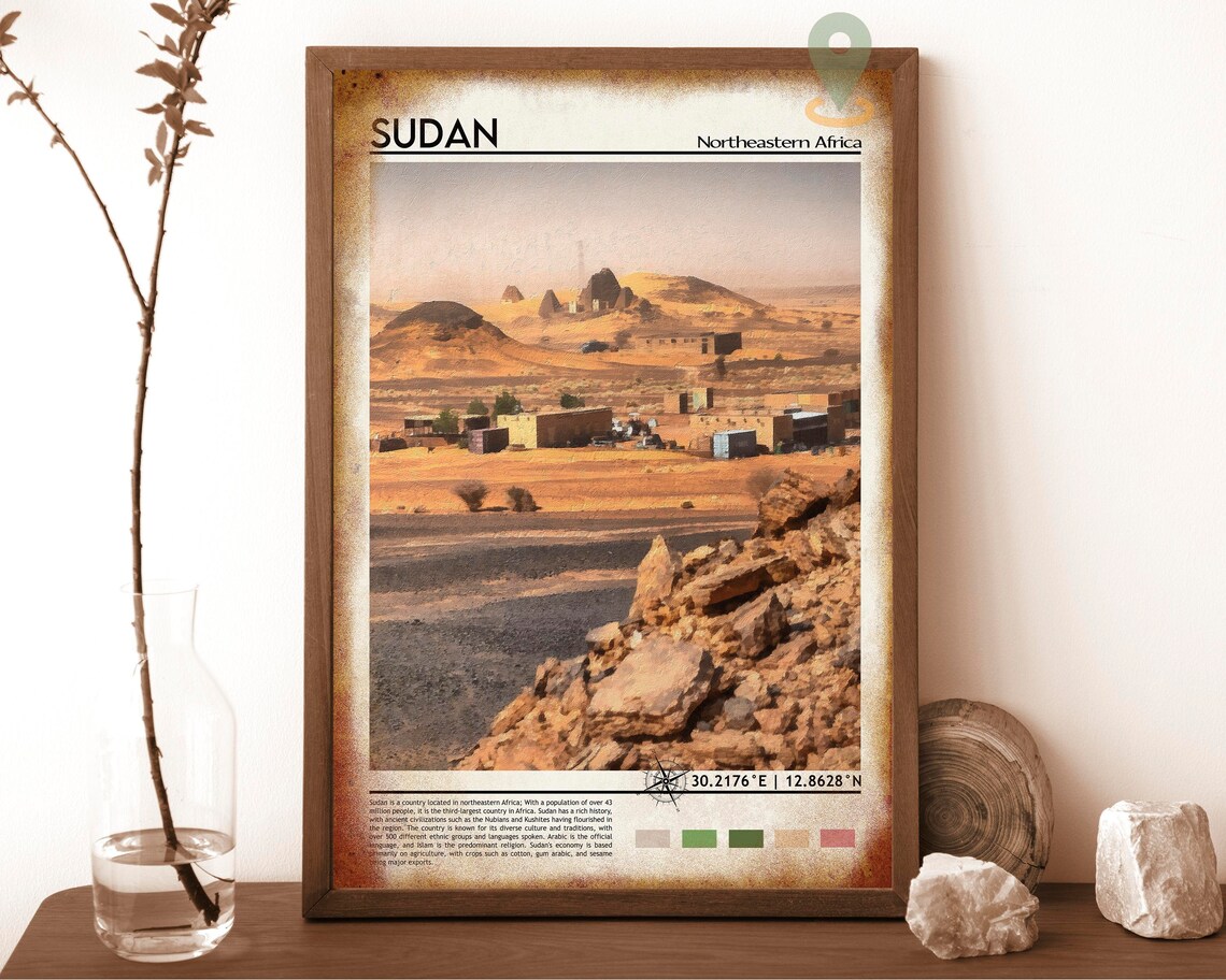 Sudan Northeastern Africa Desert Village Ancient Land Poster - Image 6