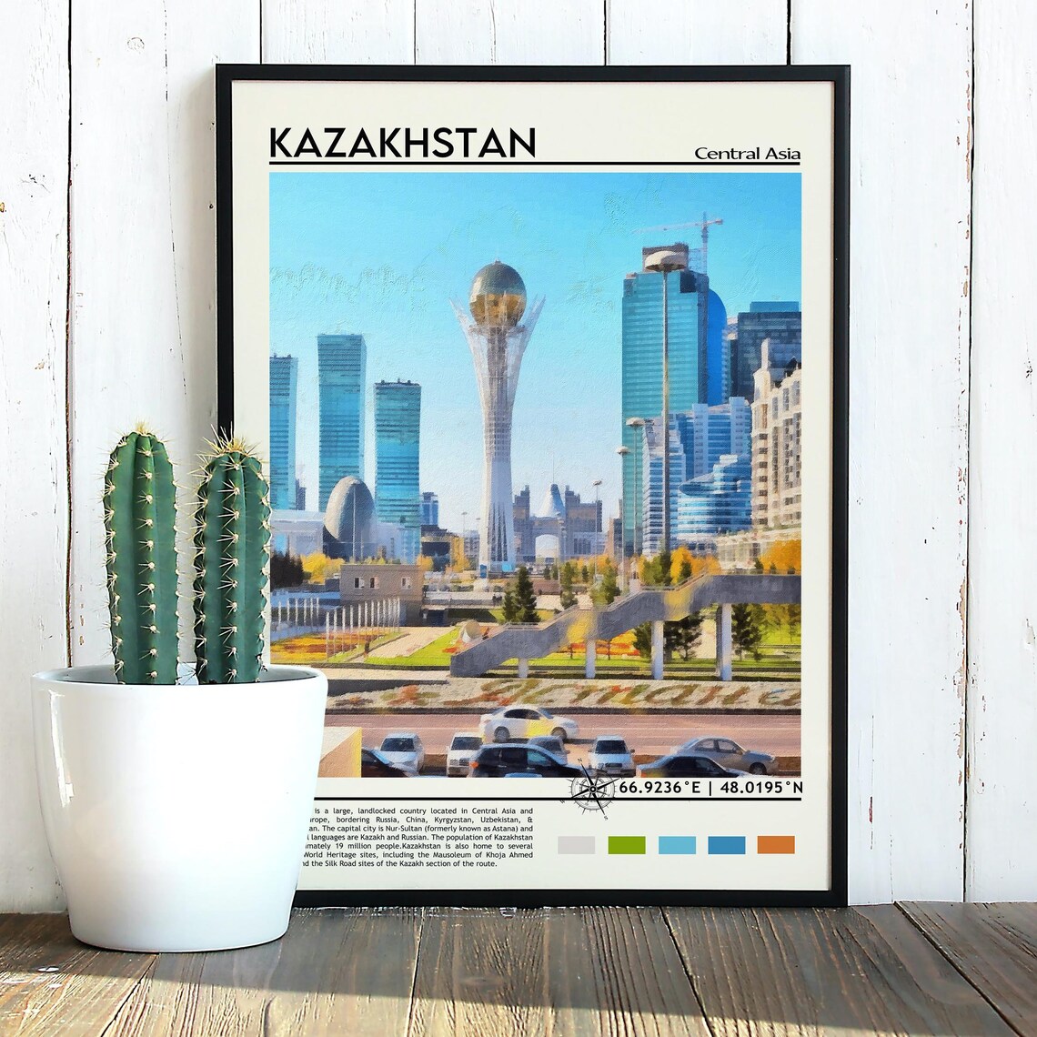 Kazakhstan Central Asia Astana Skyline Bayterek Tower Poster - Image 2