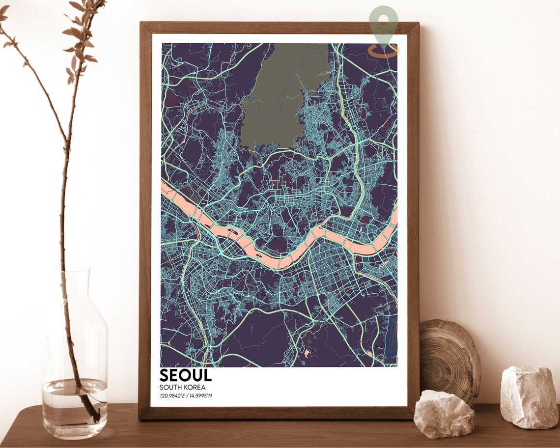 Seoul Map Seoul Map Print Seoul City Map Seoul Wall Art Seoul Poster Seoul Poster Seoul Photo Seoul Poster Print Seoul South Korea - Image 2