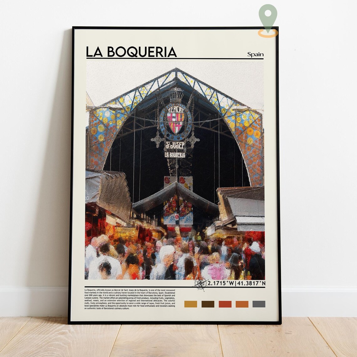 La Boqueria Barcelona Spain Iconic Market Hall Entrance Poster - Image 4