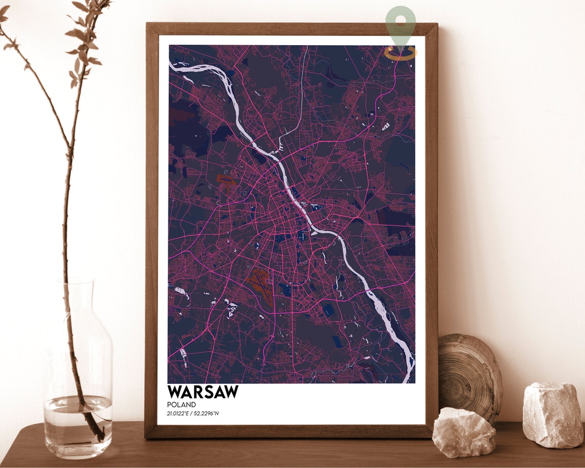 Warsaw Map Warsaw Map Print Warsaw City Map Warsaw Wall Art Warsaw Travel Poster Warsaw Poster Warsaw Photo Warsaw Poster Print - Image 6