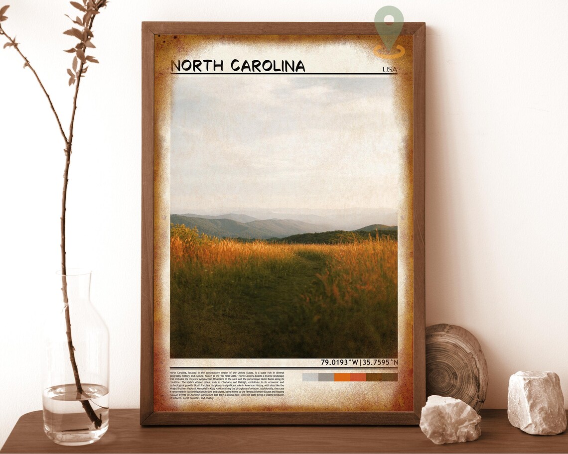 North Carolina Print North Carolina Wall Art North Carolina Poster North Carolina Photo North Carolina State Raleigh North Carolina - Image 6