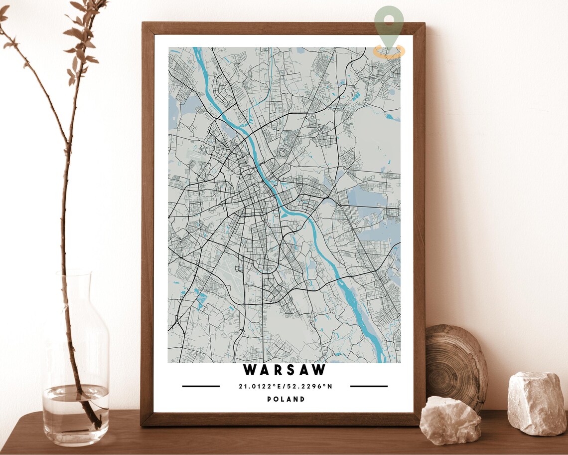 Warsaw Map Warsaw Map Print Warsaw Personalized Map Warsaw Wall Art Warsaw Travel Poster Warsaw Poster Warsaw Photo Warsaw Poland - Image 5