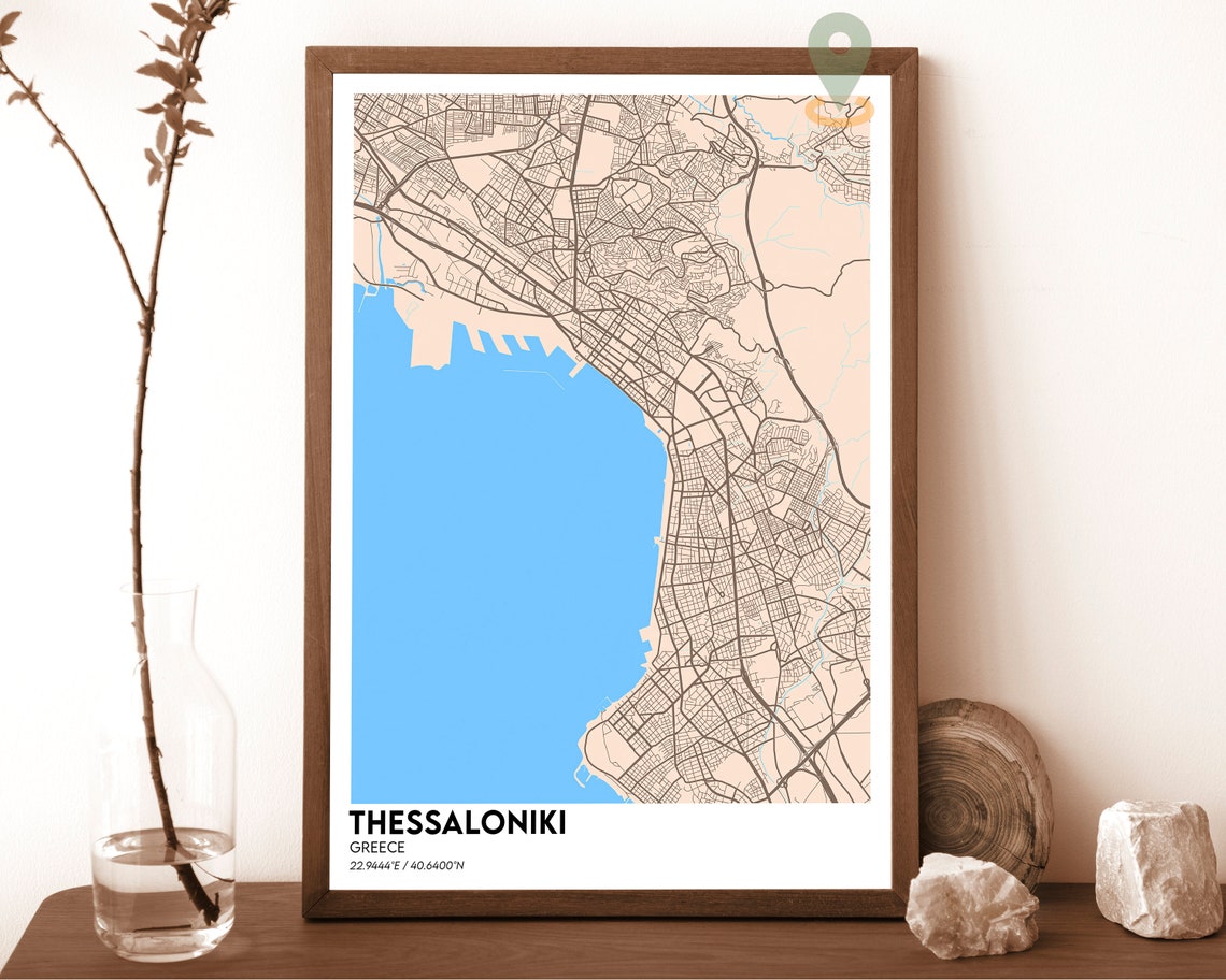Thessaloniki Map Thessaloniki Map Print Thessaloniki City Map Thessaloniki Wall Art Thessaloniki Travel Poster Thessaloniki Poster - Image 3