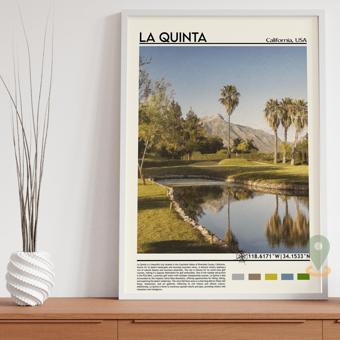La Quinta California Desert Palm Oasis Golf Resort Travel Poster - Image 5