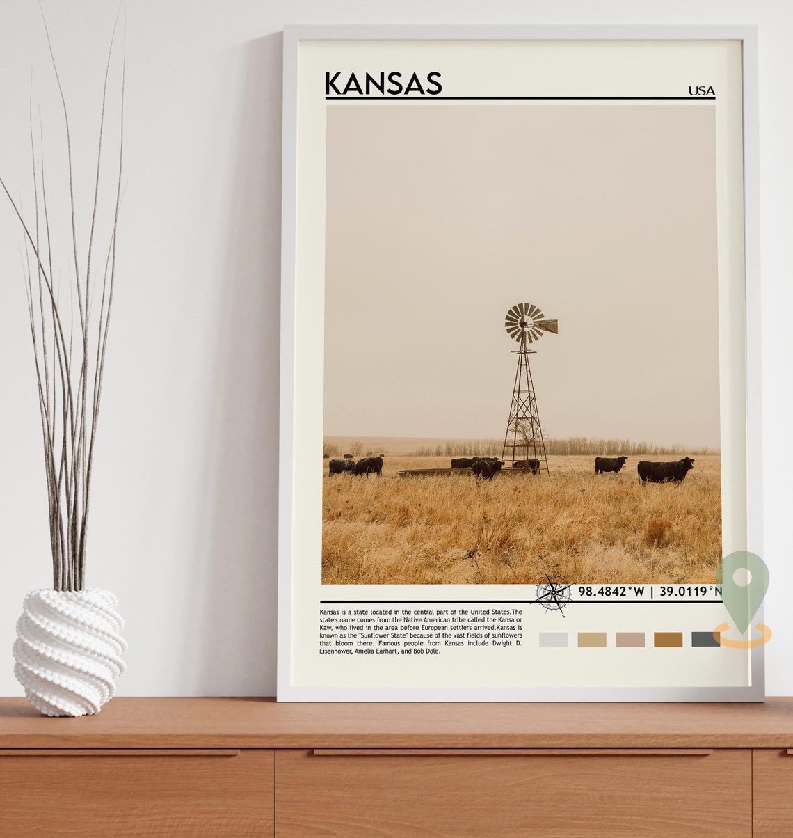 Kansas Print Kansas Art Kansas Photo Kansas Poster Kansas Painting Kansas Art Work Wichita Poster Kansas Gift Kansas Art Print - Image 2