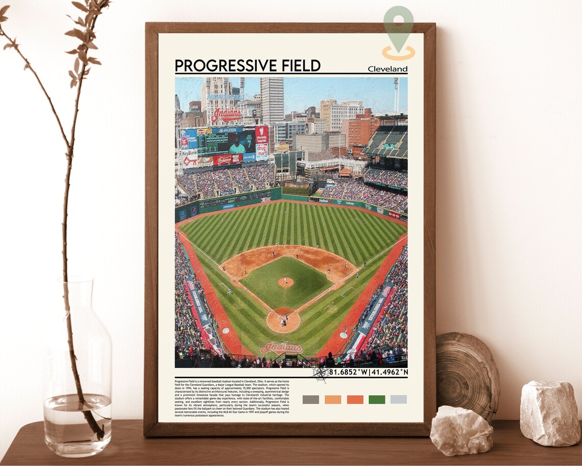 Progressive Field Cleveland Baseball Stadium Game Day Poster