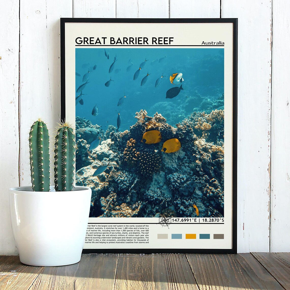 Great Barrier Reef Australia Coral Fish Underwater Ocean Life Poster - Image 3