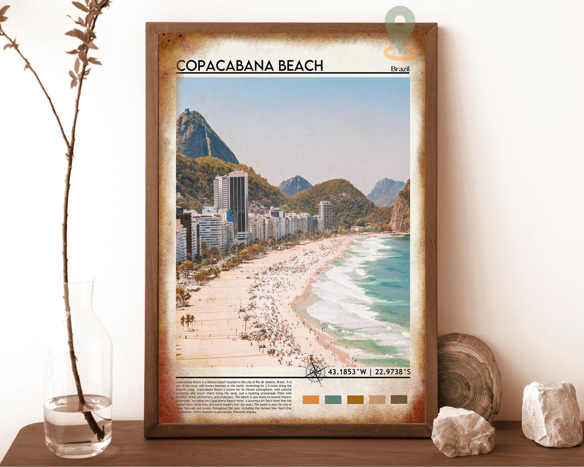 Copacabana Print Copacabana Art Copacabana Poster Copacabana Photo Copacabana Painting Brazil Travel Poster Copacabana Beach Poster - Image 6