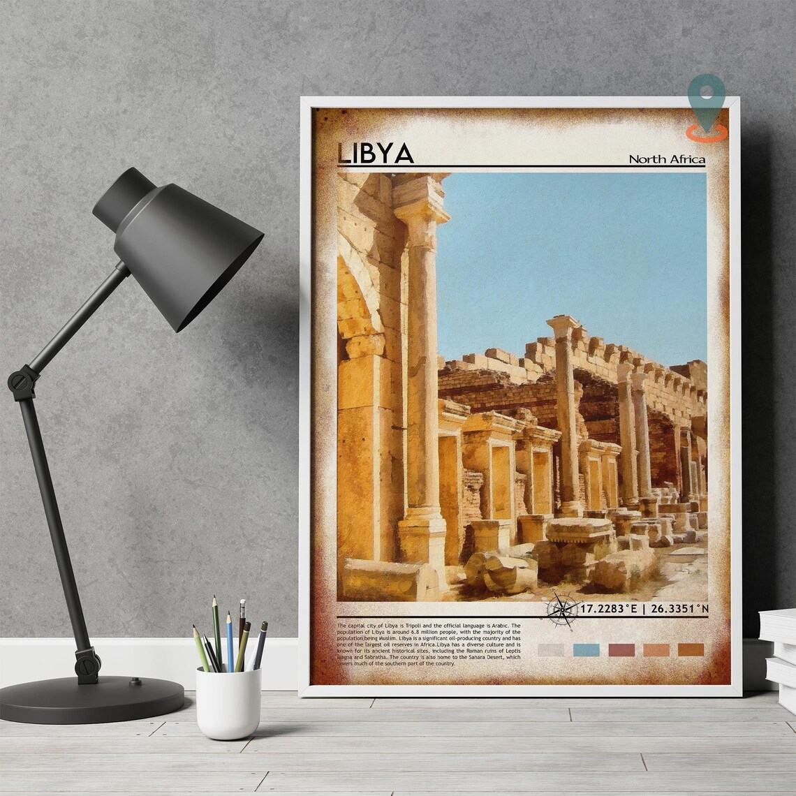 Libya North Africa Ancient Roman Ruins of Leptis Magna Poster - Image 4