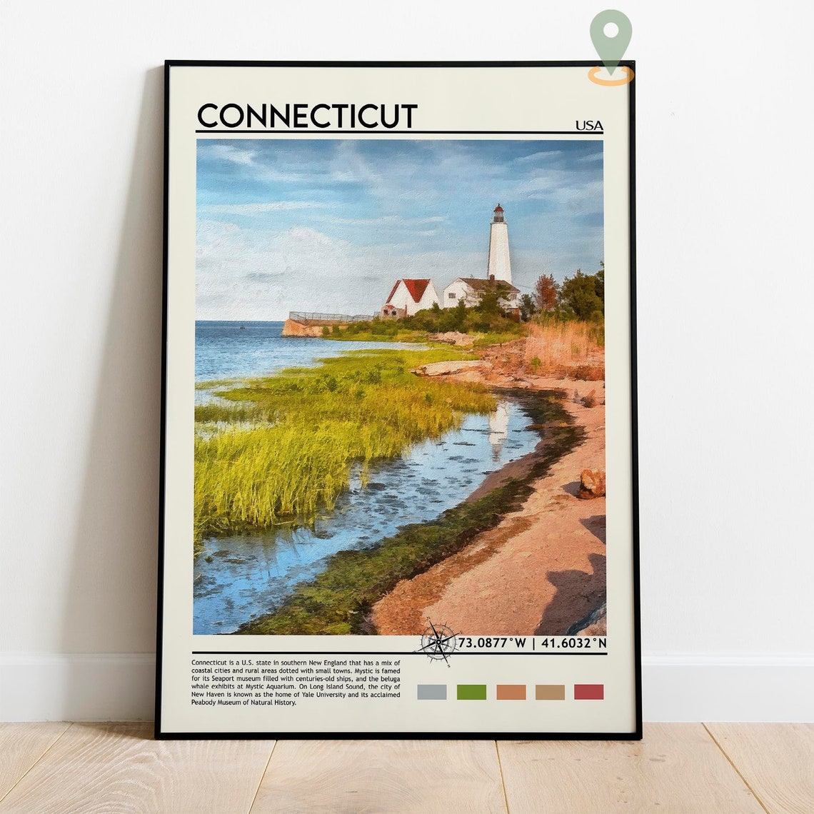 Connecticut Print Connecticut Art Poster Connecticut Photo Connecticut Poster Print Connecticut Painting Bridgeport Poster Bridgeport - Image 2