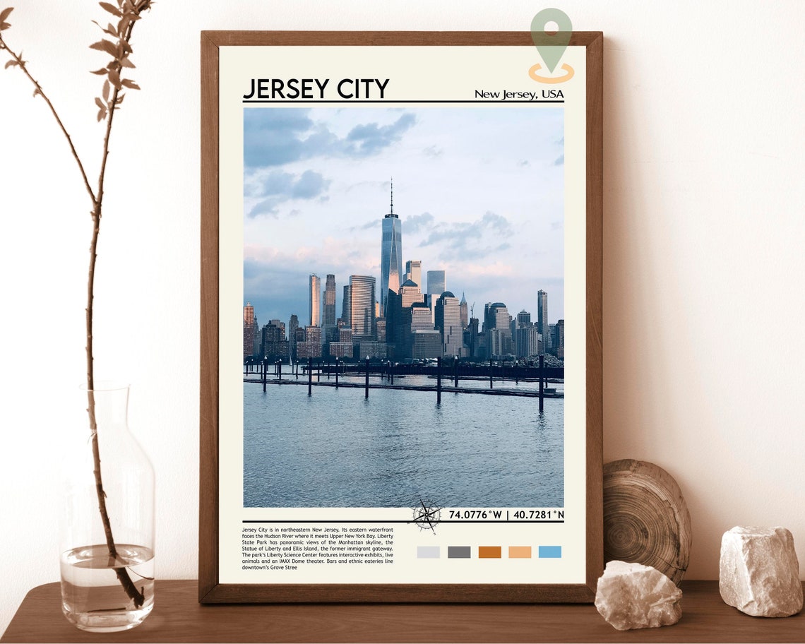 Jersey City Print Jersey City Poster Jersey City Wall Art Jersey City Travel Jersey City Art Print Jersey City Artwork New Jersey