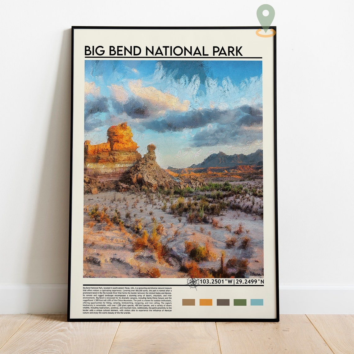 Big Bend National Park Texas Desert Rock Formations Sunset Poster - Image 5