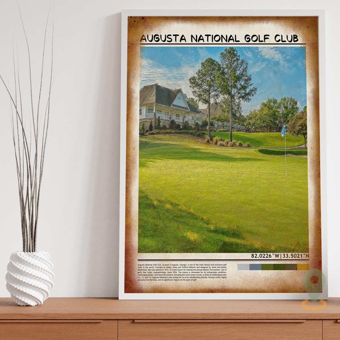 Augusta National Golf Club Georgia Famous Masters Course Travel Poster - Image 3