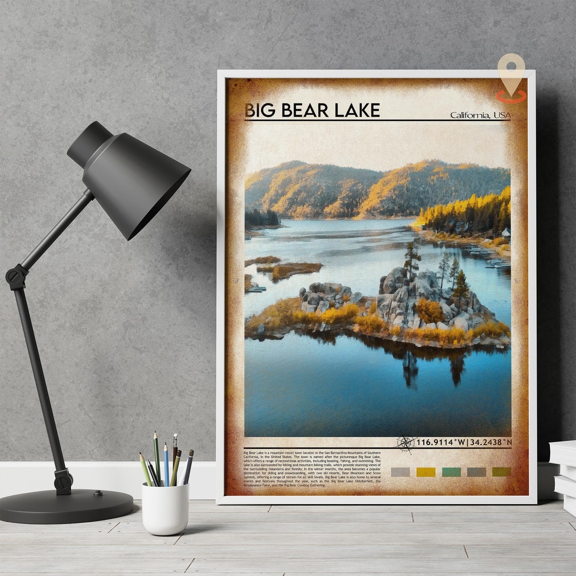 Big Bear Lake Travel Poster Big Bear Lake Wall Art Big Bear Lake Poster Print Big Bear Lake Photo Big Bear Lake Decor California Usa - Image 4