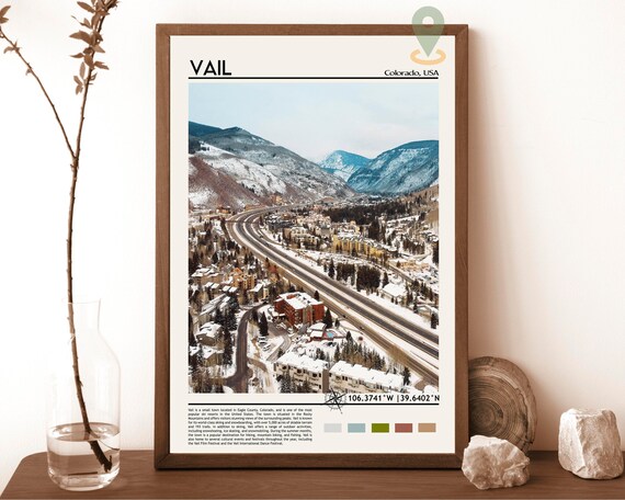 Vail Colorado Ski Resort Snowy Rocky Mountains Winter Sports Poster