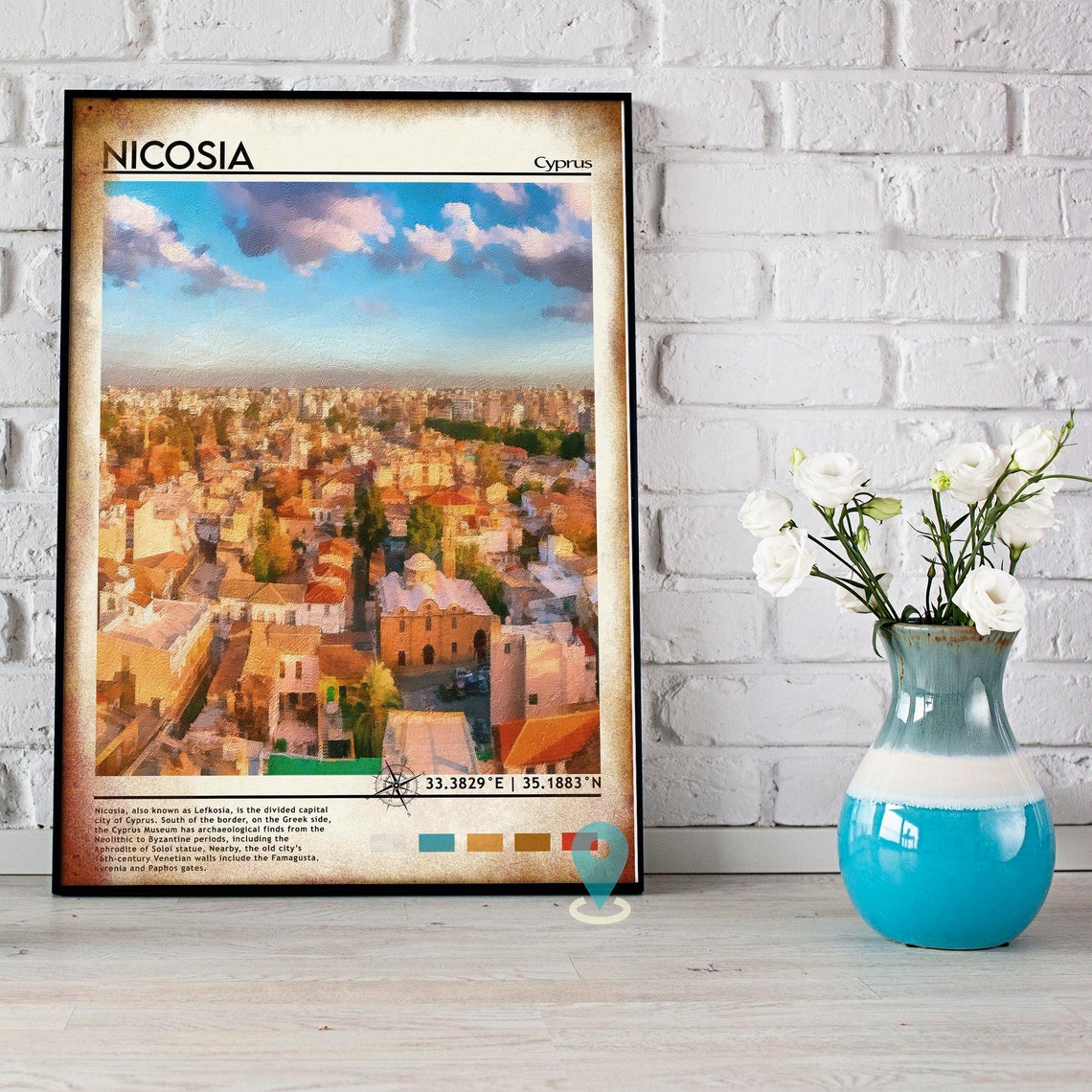 Nicosia Travel Print Vintage Poster Nicosia Art Nicosia Poster Nicosia Photo Nicosia Poster Print Nicosia Wall Art Cyprus Poster - Image 3