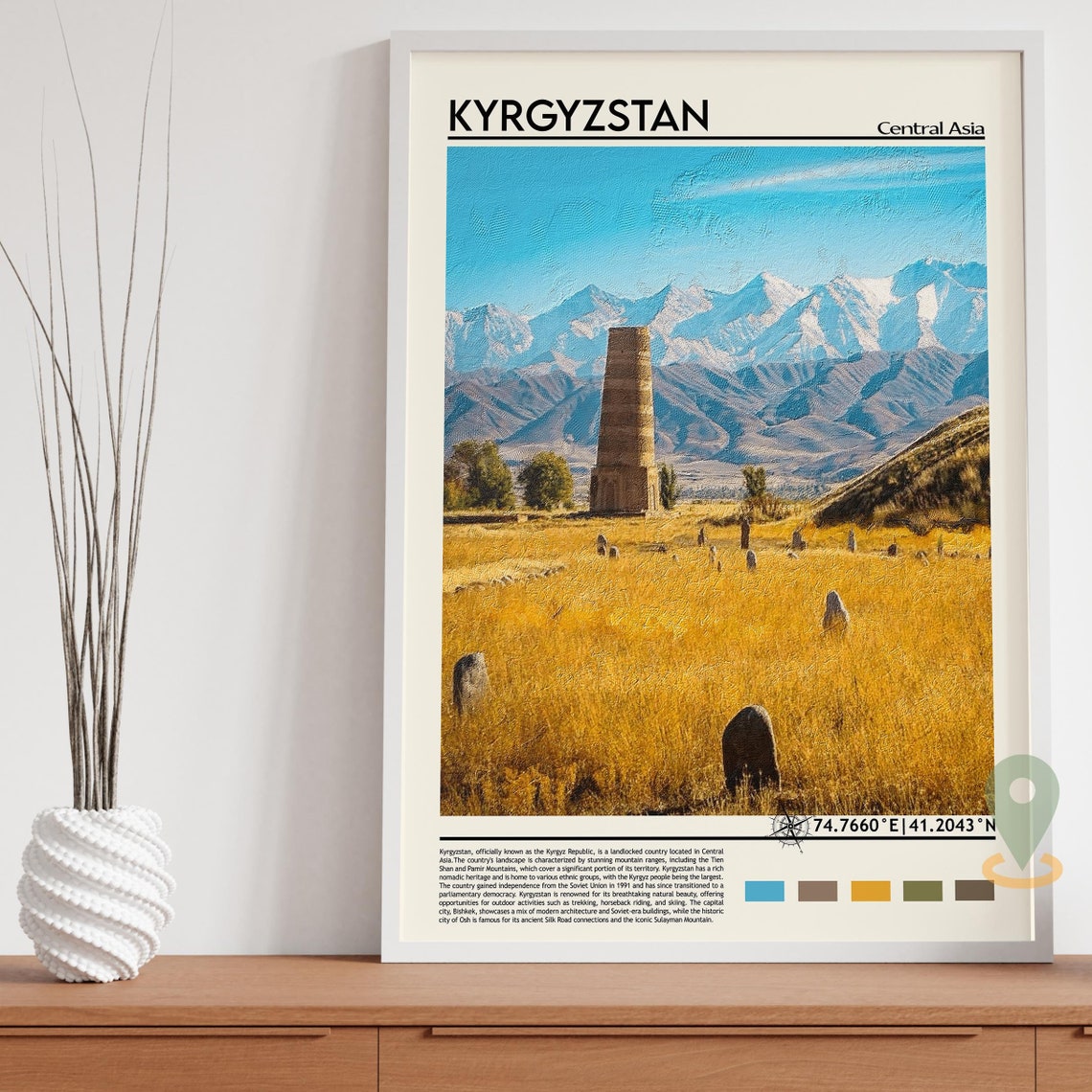 Kyrgyzstan Print Kyrgyzstan Poster Kyrgyzstan Wall Art Kyrgyzstan Travel Kyrgyzstan Art Print Kyrgyzstan Artwork Bishkek Print Art - Image 5