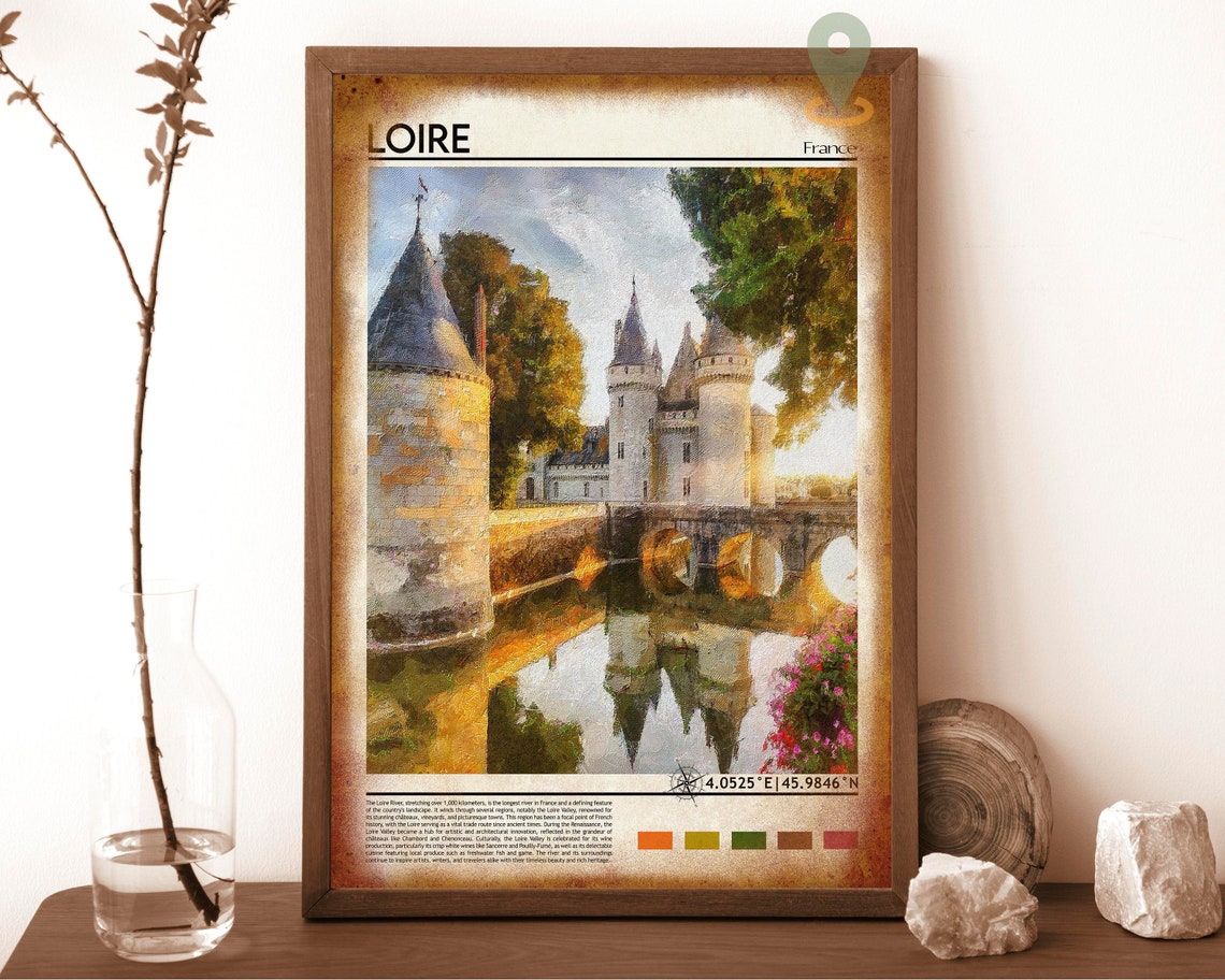 Loire Print Loire Wall Art Loire Poster Loire Photo Loire Poster Print Loire Wall Dcor Loire Vintage Style Travel Print Wall Art - Image 6