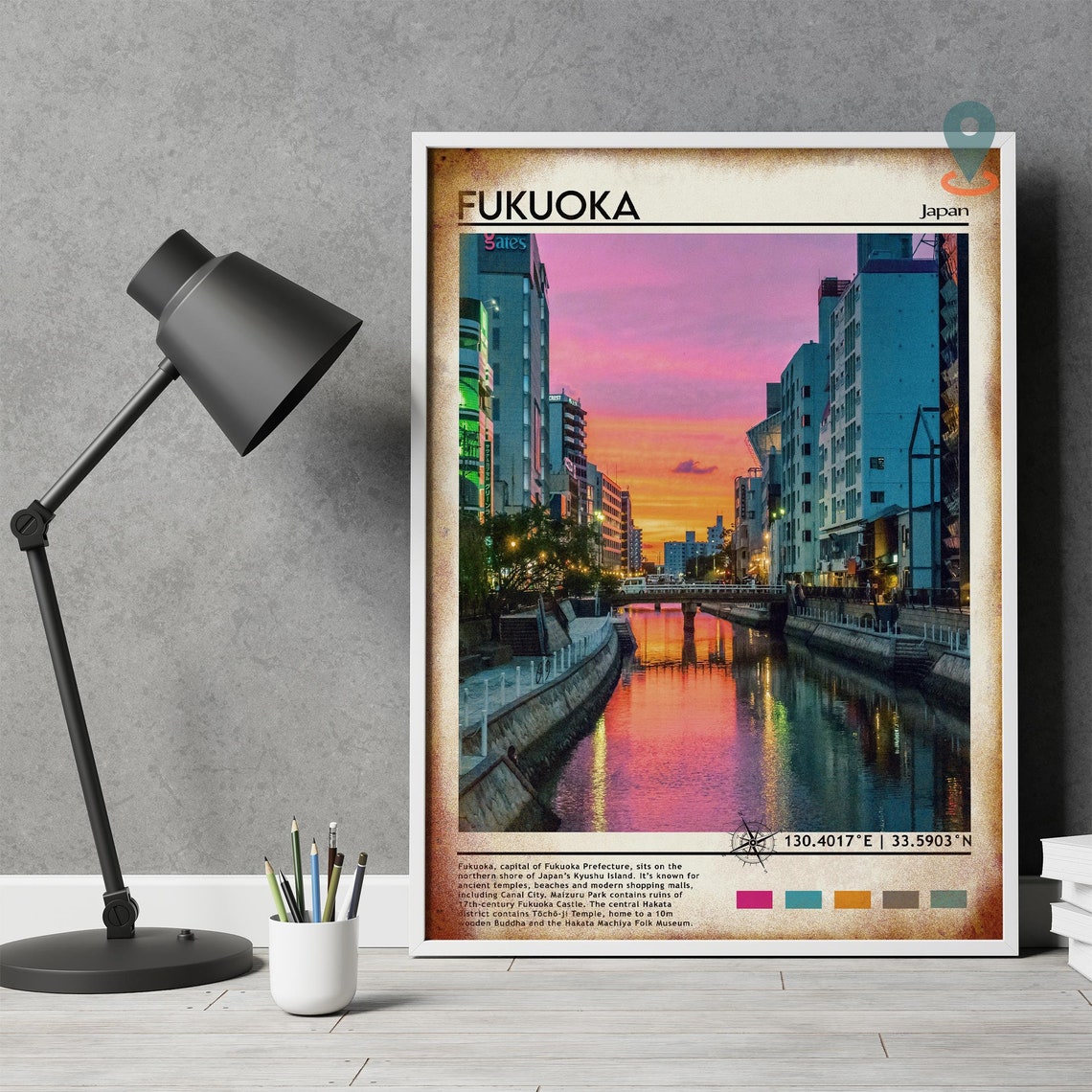 Fukuoka Print Vintage Poster Fukuoka Art Fukuoka Poster Fukuoka Photo Fukuoka Poster Print Fukuoka Wall Art Japan Poster Travel Gift - Image 4