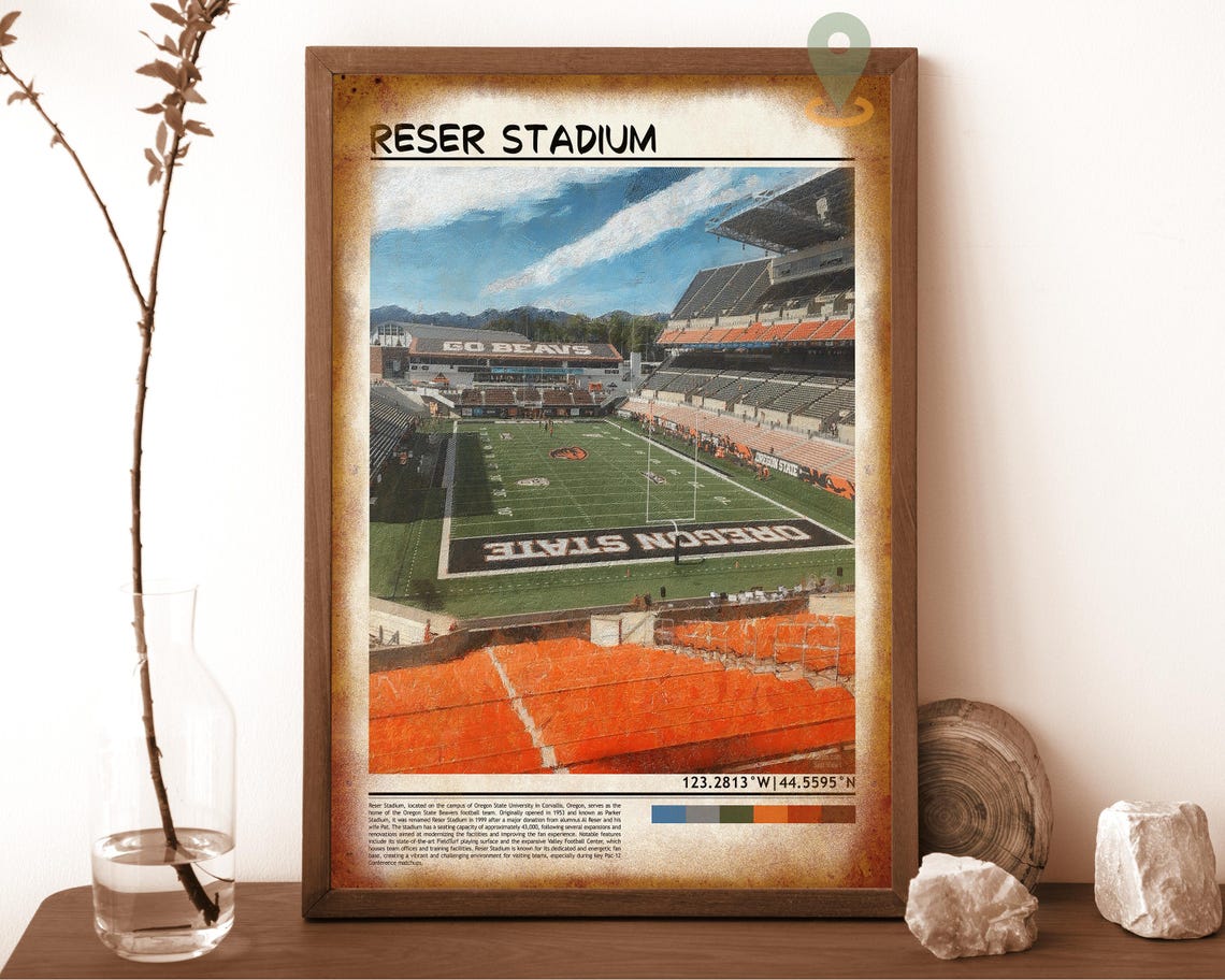 Reser Stadium Oregon State Beavers Football Arena Photo Travel Poster - Image 6