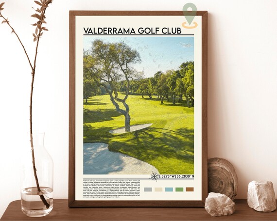 Valderrama Golf Club Spain Painted Fairway Vintage Golf Poster