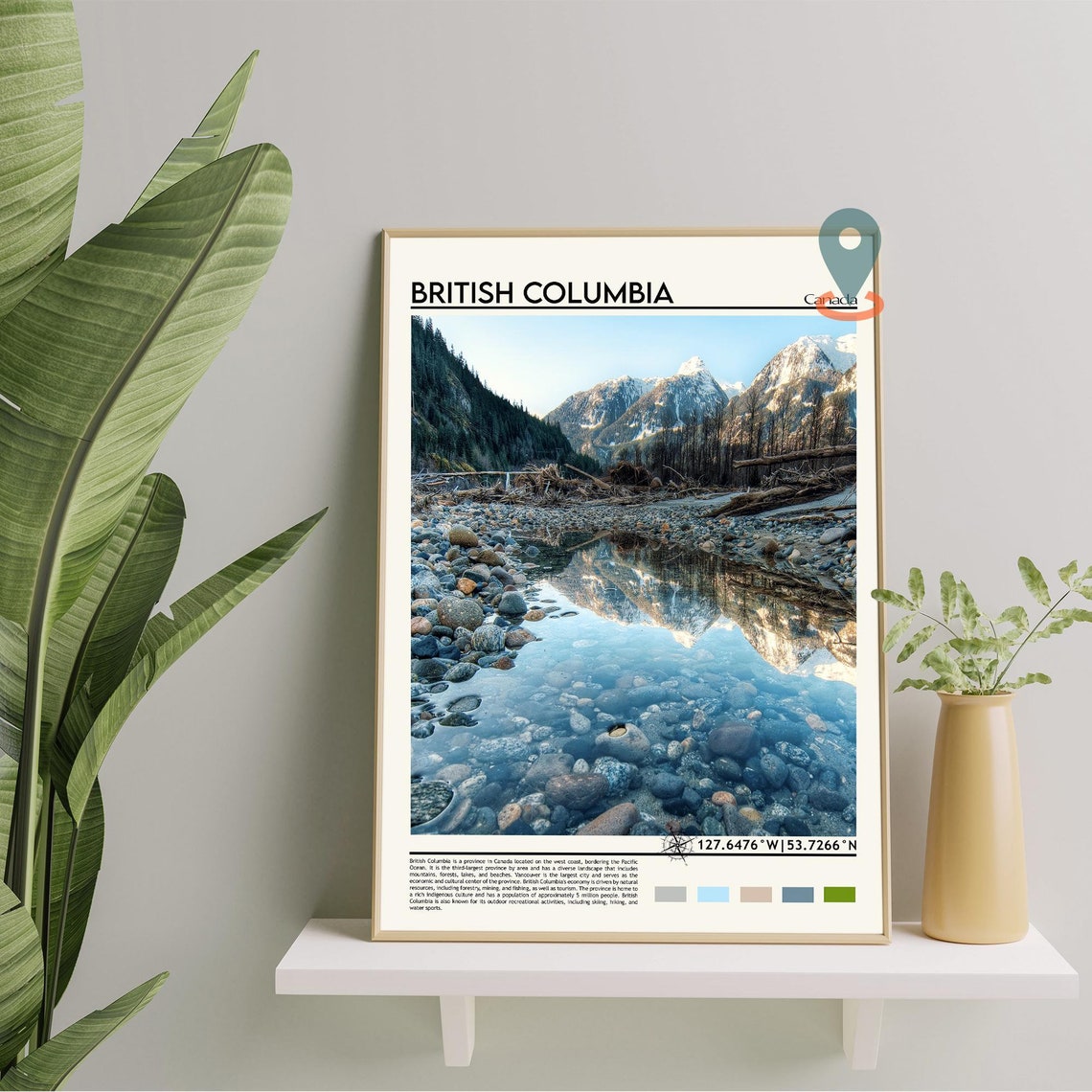 British Columbia Rocky Mountain Stream Reflection Nature Poster - Image 5