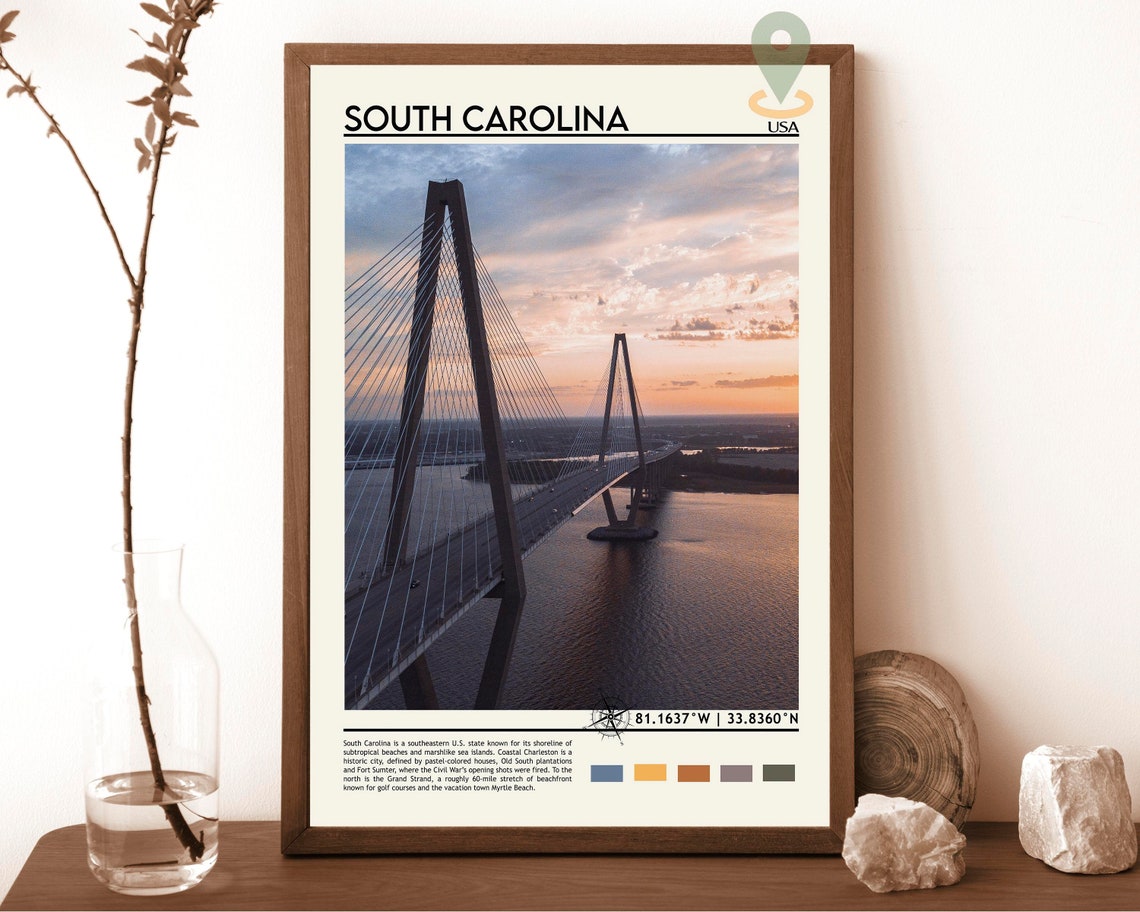 South Carolina Print South Carolina Art South Carolina Photo South Carolina Poster Print South Carolina Painting Charleston Poster