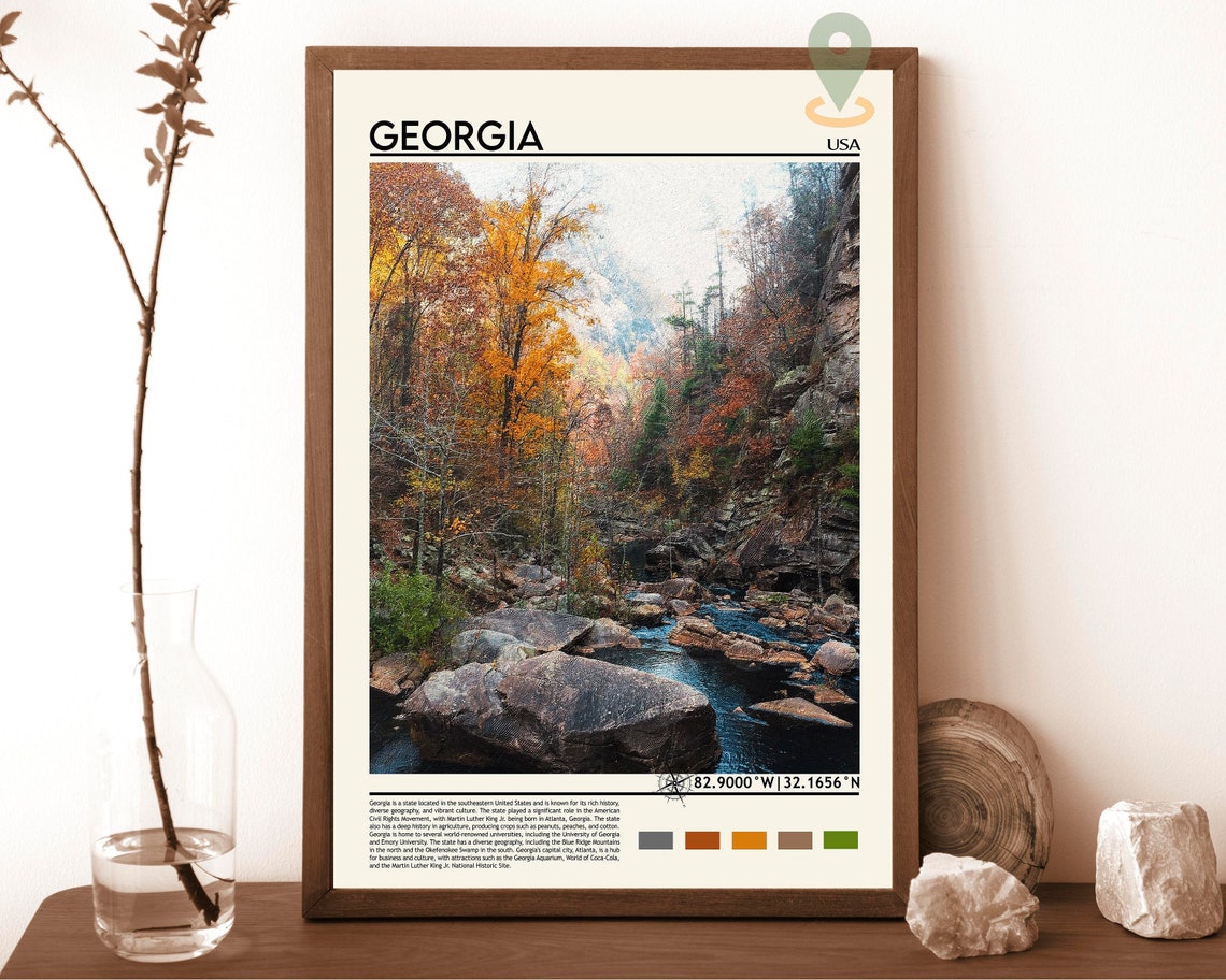 Georgia Print Georgia Wall Art Georgia Poster Georgia Photo Georgia Poster Print Georgia Wall Decor Georgia Travel Poster