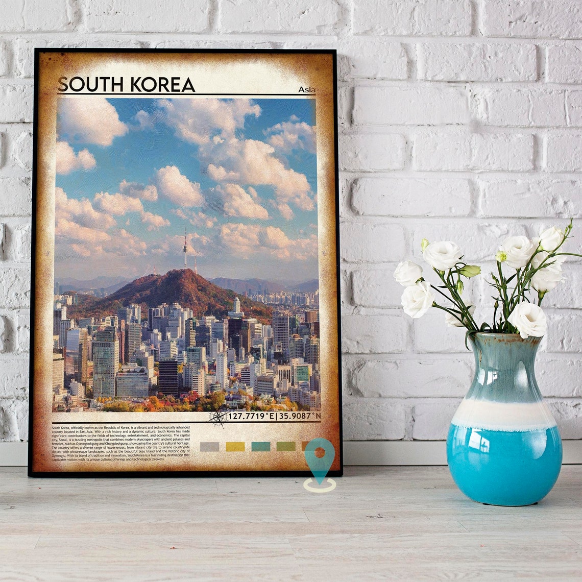 South Korea Print South Korea Poster South Korea Wall Art South Korea Travel South Korea Art Print South Korea Seoul Print Seoul City - Image 3