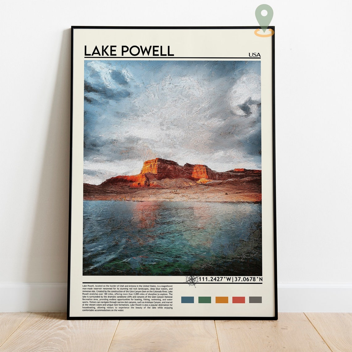Lake Powell Travel Poster Lake Powell Wall Art Lake Powell Poster Print Lake Powell Photo Lake Powell Decor Utah And Arizona Usa - Image 2
