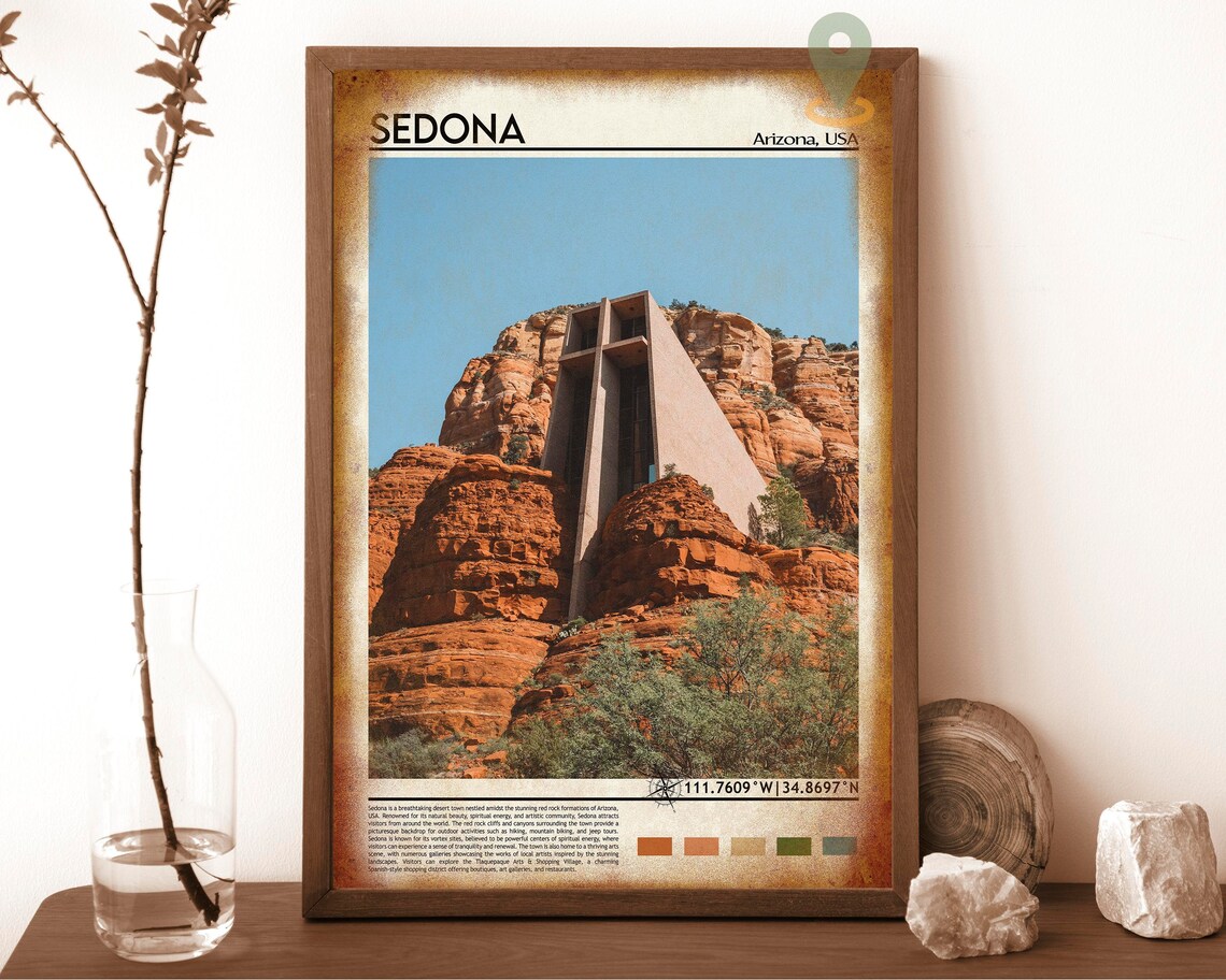 Sedona Arizona Chapel of the Holy Cross Red Rocks Travel Poster - Image 6
