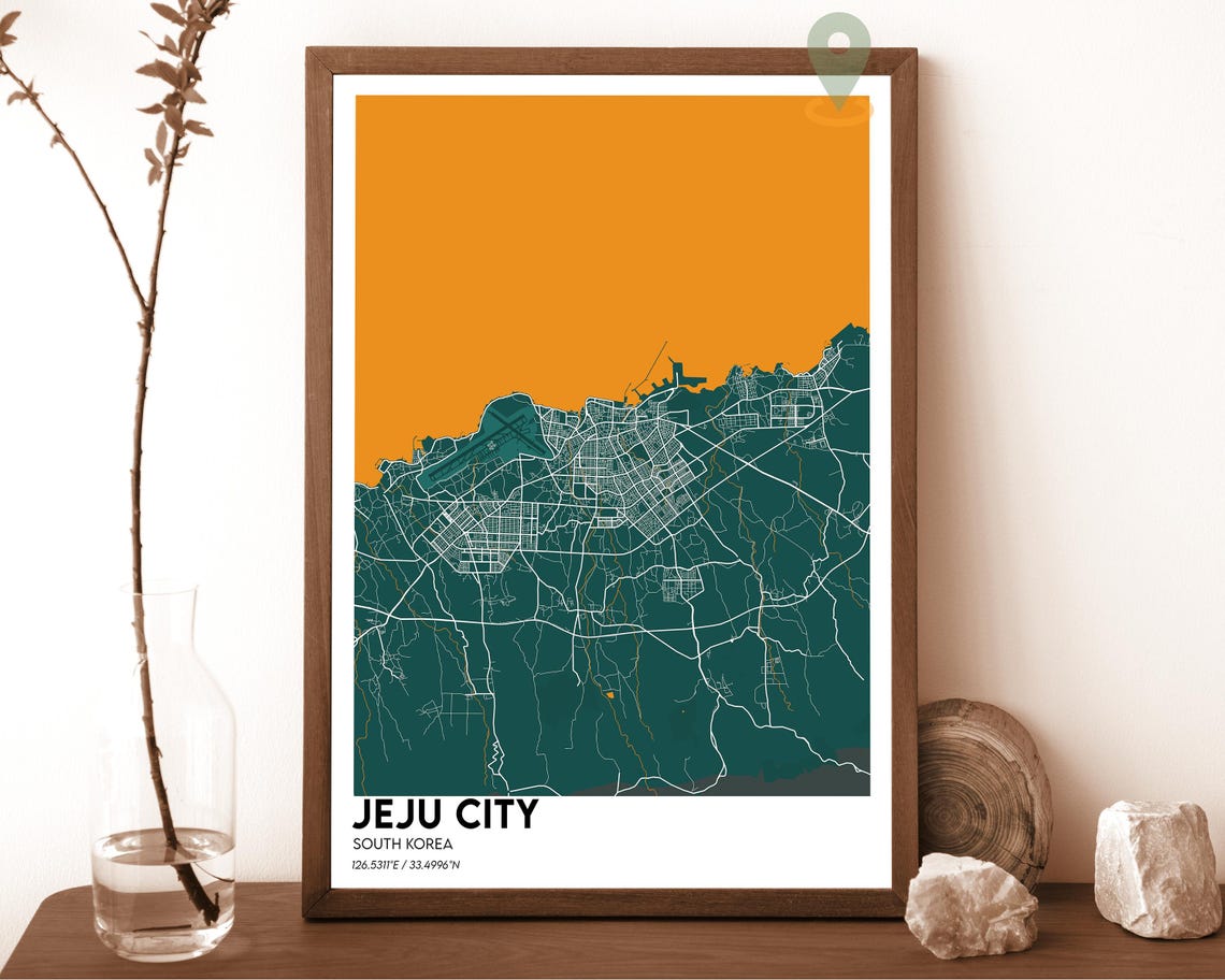 Jeju City Map Jeju City Map Print Jeju City Wall Art Jeju City Travel Poster Jeju City Poster Jeju City Photo Jeju City South Korea - Image 3