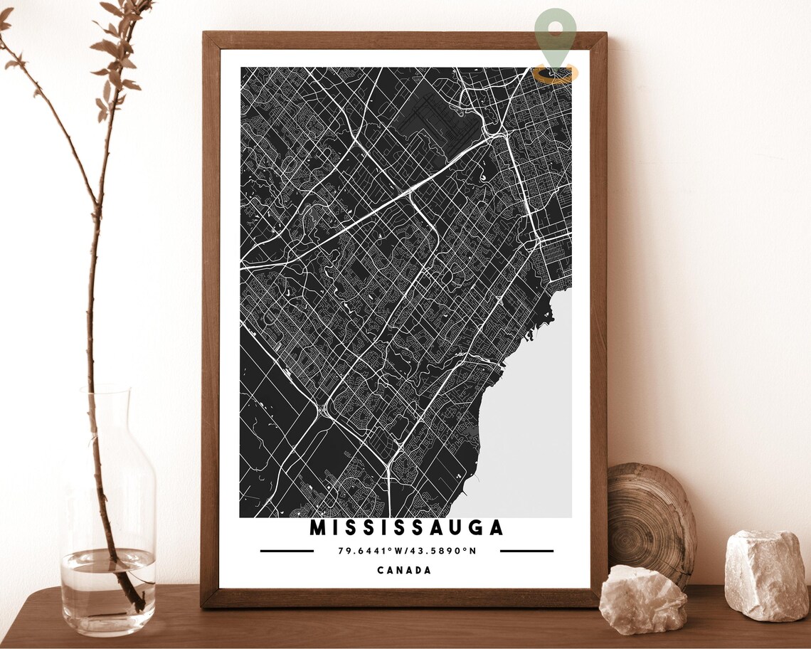 Mississauga Canada Cream Brown Street City Map Minimalist Poster - Image 6